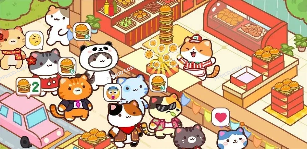 猫猫大厨 Cat Cooking Bar Ver.1.12.5 MOD APK[无限钻石][免费购物][免费升级]-PPMOD